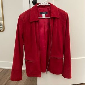 Vintage red suede jacket